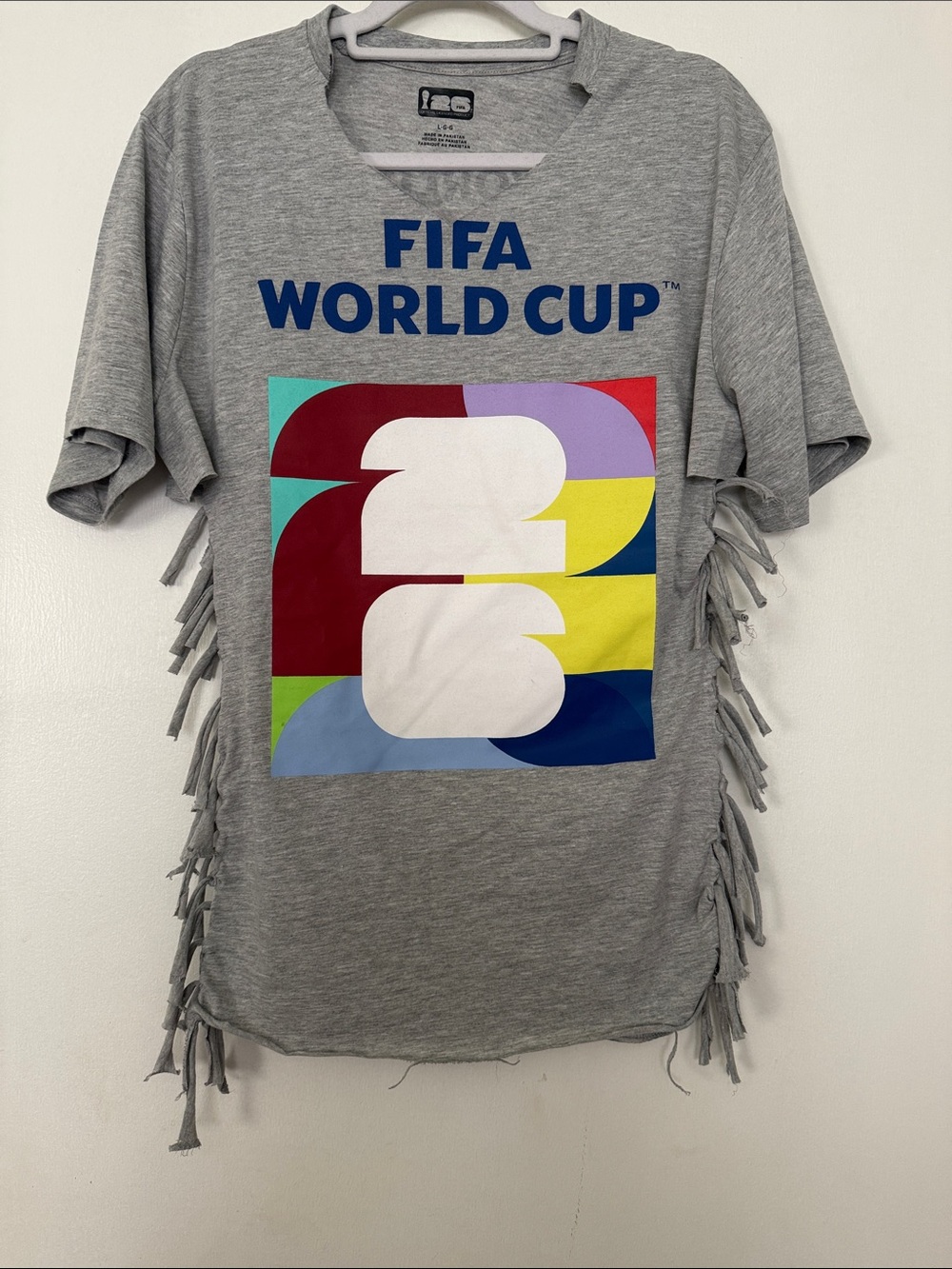 FIFA World Cup Gray Graphic Fringe Short Sleeve Tee